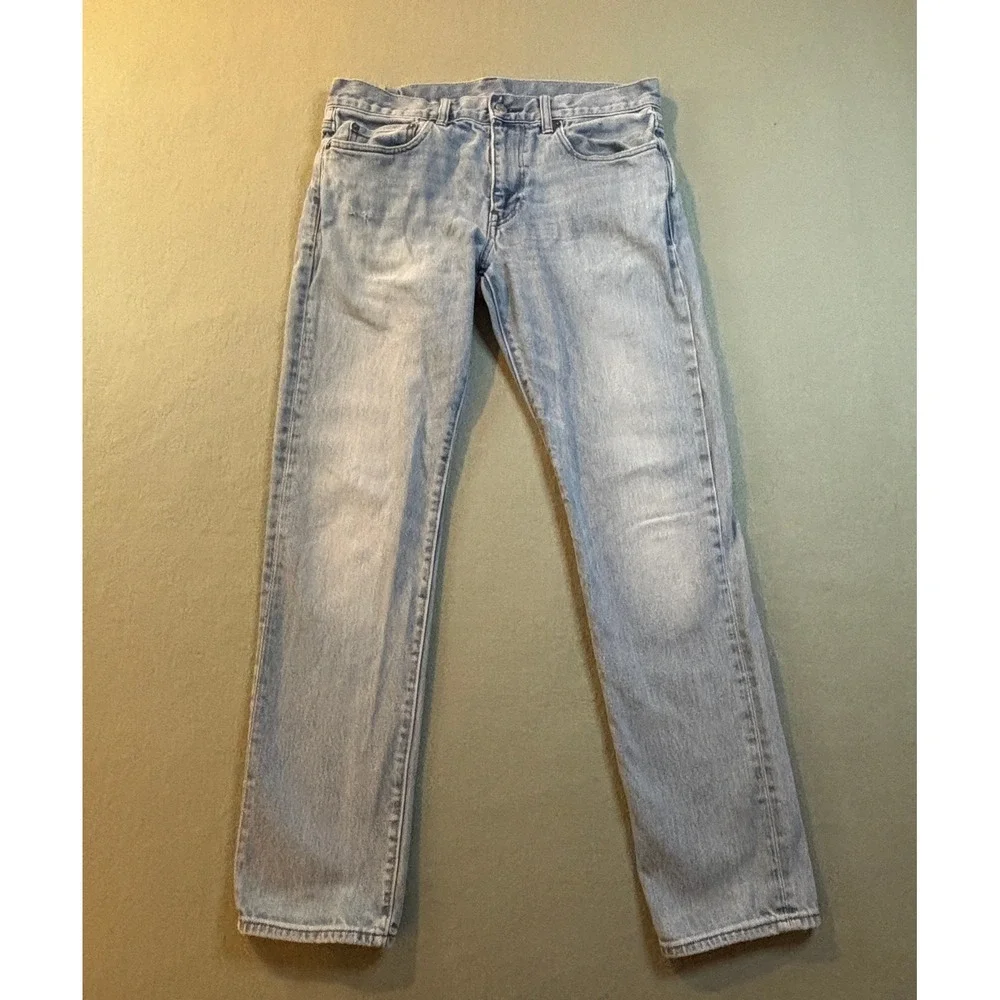 SEO Title:  J Crew 484 Slim Fit Stretch Jeans Mens 33x32 Light Wash Denim